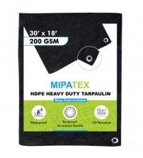 Mipatex Tarpaulin / Tirpal 30 Feet x 18 Feet 200 GSM (Black)